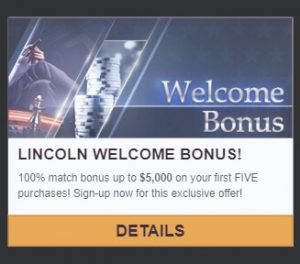 Lincoln casino Welcome bonus