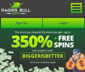 raging bull casino welcome bonus